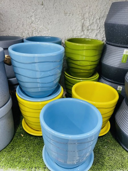 بورسلان مدور ألوان ( مع صحن )